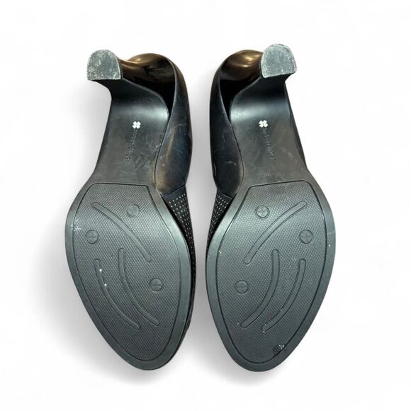 Naturalizer Women's Black Leather Peep Toe Pumps Heels Size 9 - Picture 5 of 8